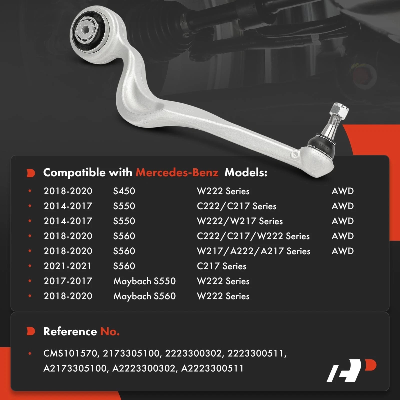 Front Left Lower Control Arm with Ball Joint for Benz W222 (2014-2020)