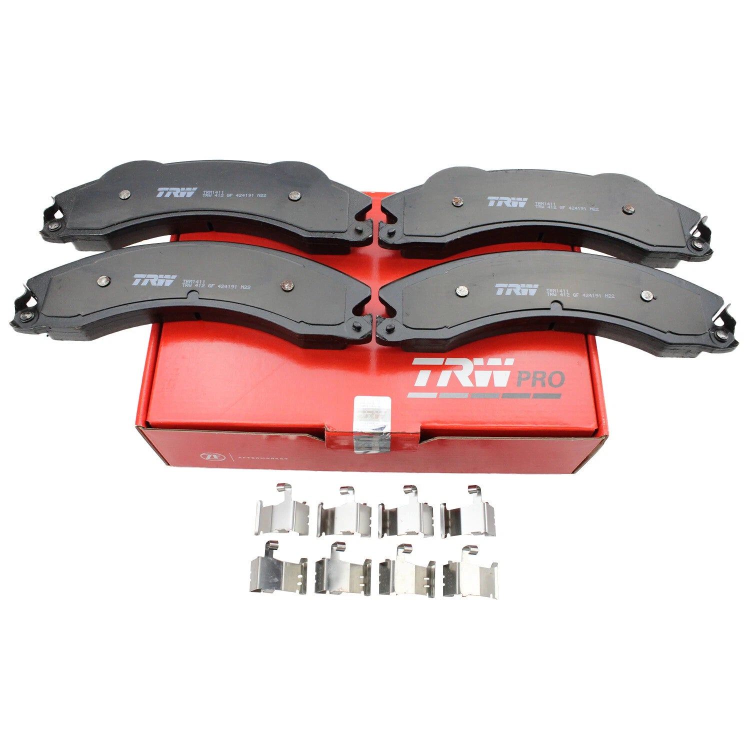TRW Pro Metallic Slotted Brake Pad Set w/ Clips for Chevrolet GMC