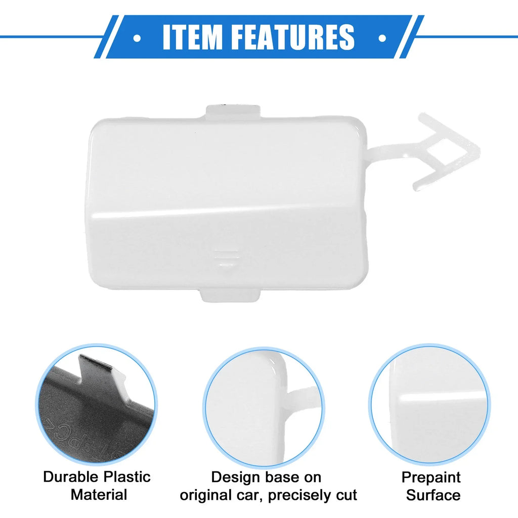 Rear Bumper Tow Hook Eye Hole Cap for Mercedes-Benz R320 (2007-2009) White