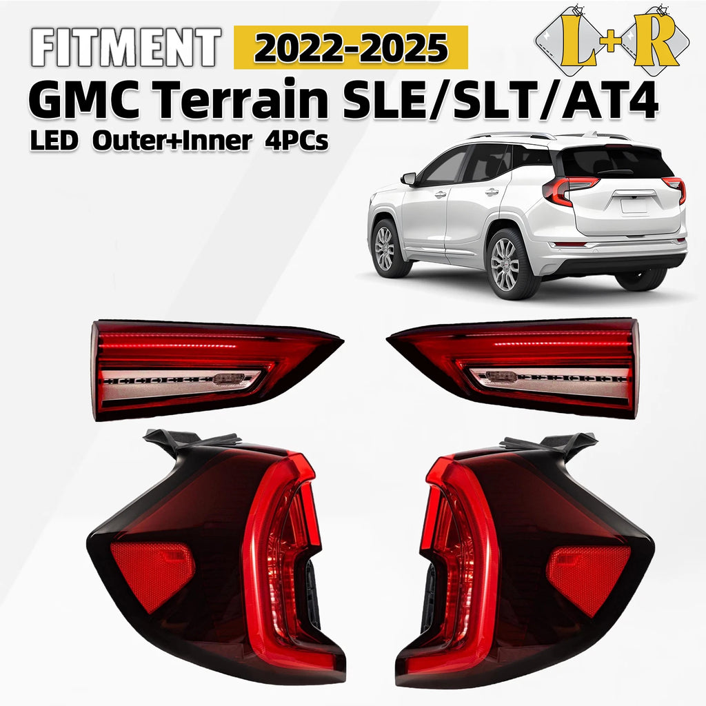 Set of 4 LED Tail Lights for GMC Terrain SLE SLT AT4 (2022–2024)