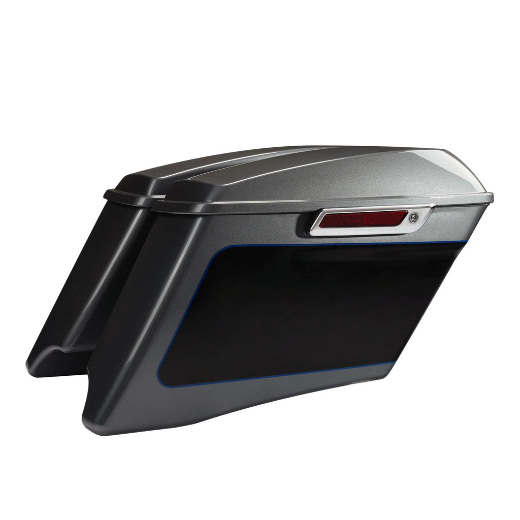 4" Hard Saddlebags for Harley Street Glide (2014–2023) Gauntlet Gray Metallic/Vivid Black