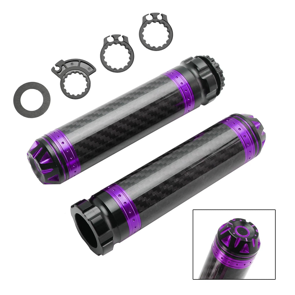7/8" Motorcycle Handle Bar Grips for Universal Fit (Purple)