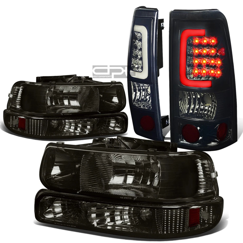 Smoked Crystal Headlight & 3D LED Brake/Tail Light for Silverado (1999–2002)