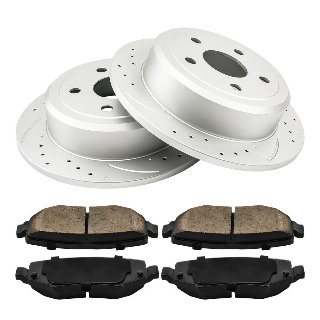 Rear Drilled & Slotted Brake Kit for Jeep Wrangler (2007–2017) (2018–2018)