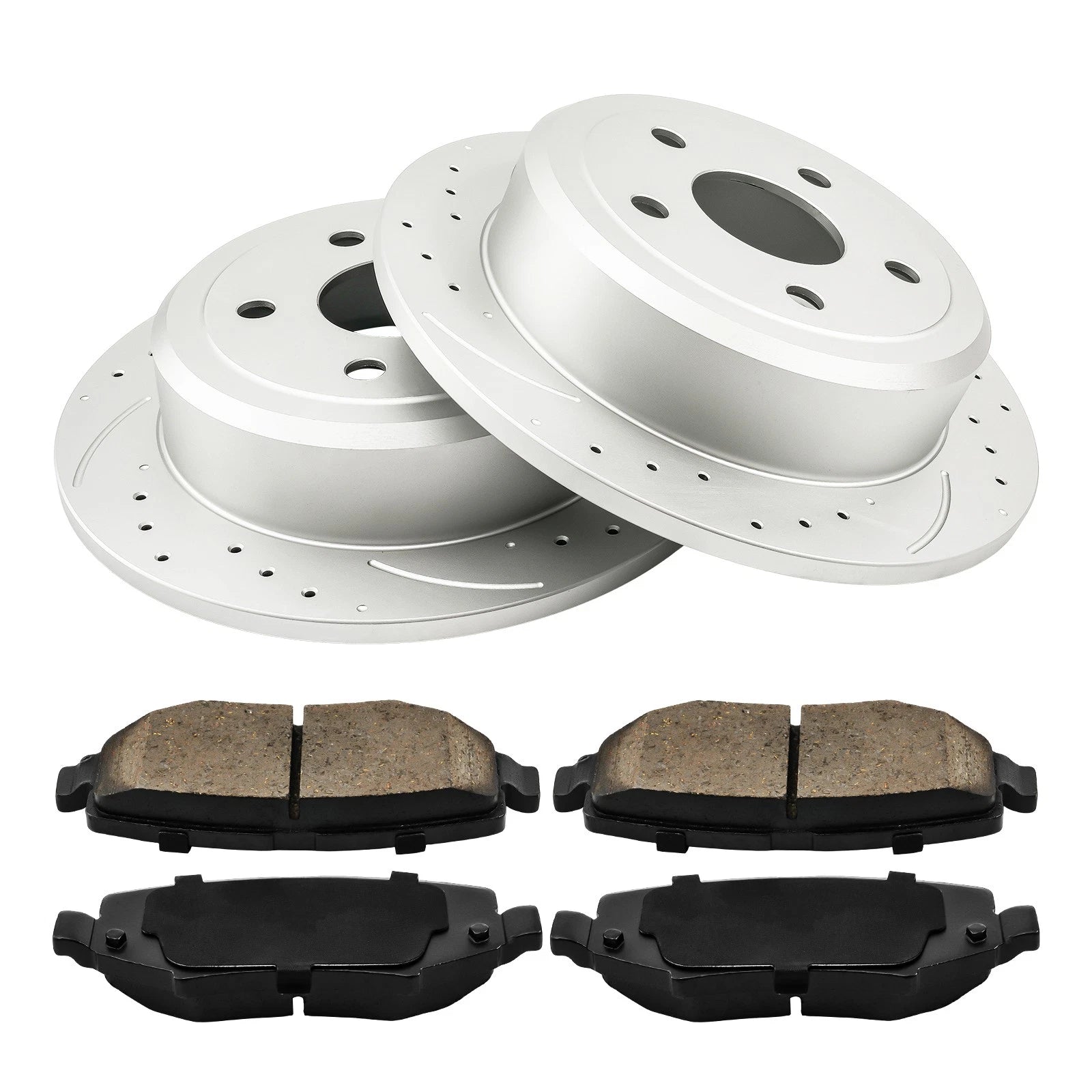 Rear Drilled & Slotted Brake Kit for Jeep Wrangler (2007–2017) (2018–2018)