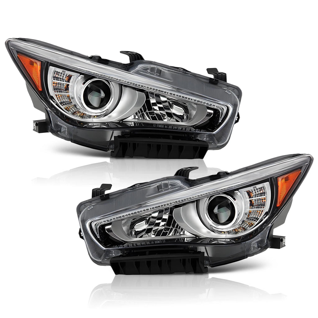 Full LED Headlight Set for Infiniti Q50 (2014–2017) AFS, Left+Right Pair
