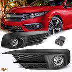 Clear Lens Front Bumper Fog Light Set for Honda Civic FC (2016–2016)