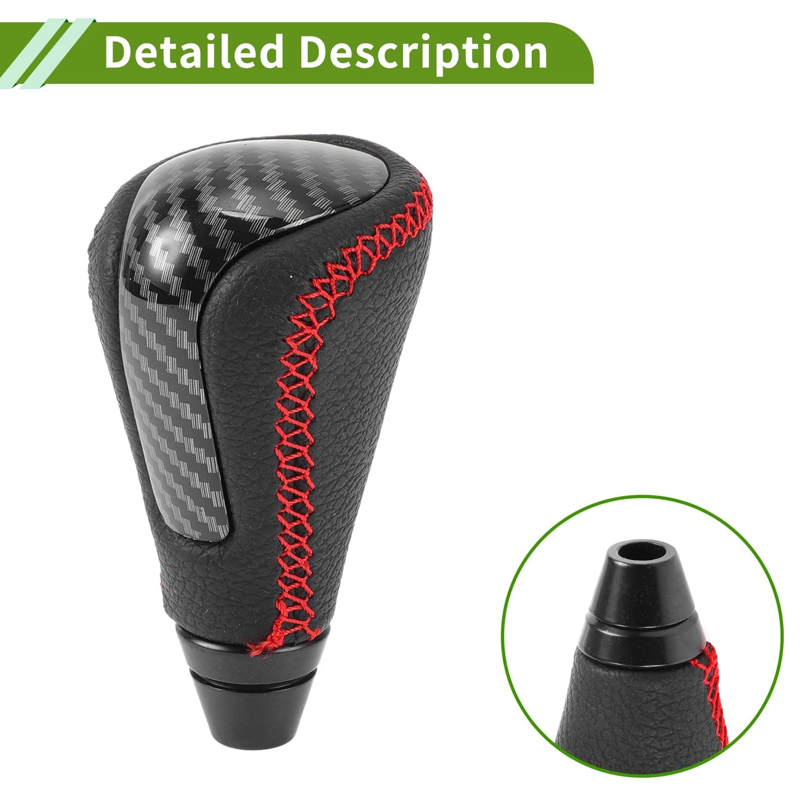Automatic Gear Shift Knob for Lexus GS300 (2006–2011) Black Red Faux Leather