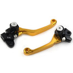Gold Pivot Brake Clutch Levers for HONDA CRF125R CRF150R CRF250R CRF450R (97-21)