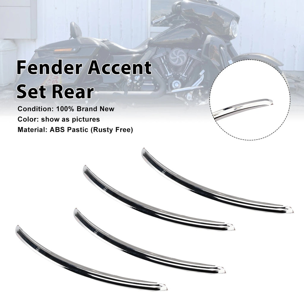Set of 2 Rear Fender Accents for FLHX Street Glide (2006–2013) Chrome