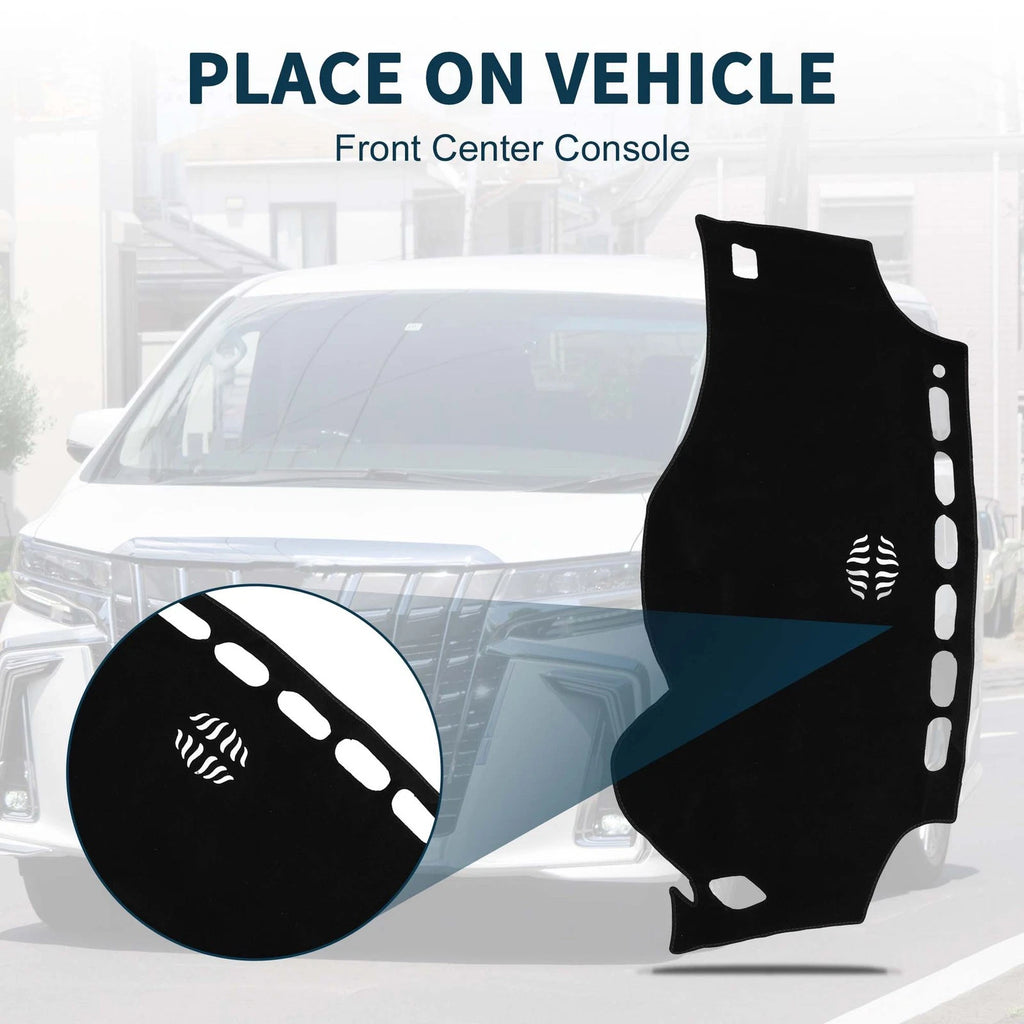 Dashboard Cover Mat for Toyota Vellfire Alphard (2015–2020) - Black Set