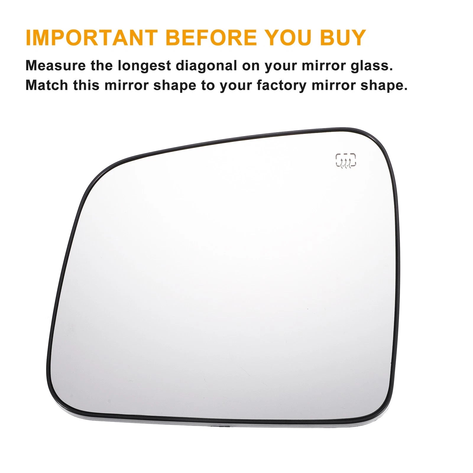 Left Side Heated White Mirror Glass for Dodge Durango, Jeep 