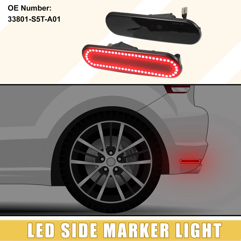 Pair Rear LED Side Marker Lights for Honda Civic (2016–2021) 33801-S5T-A01