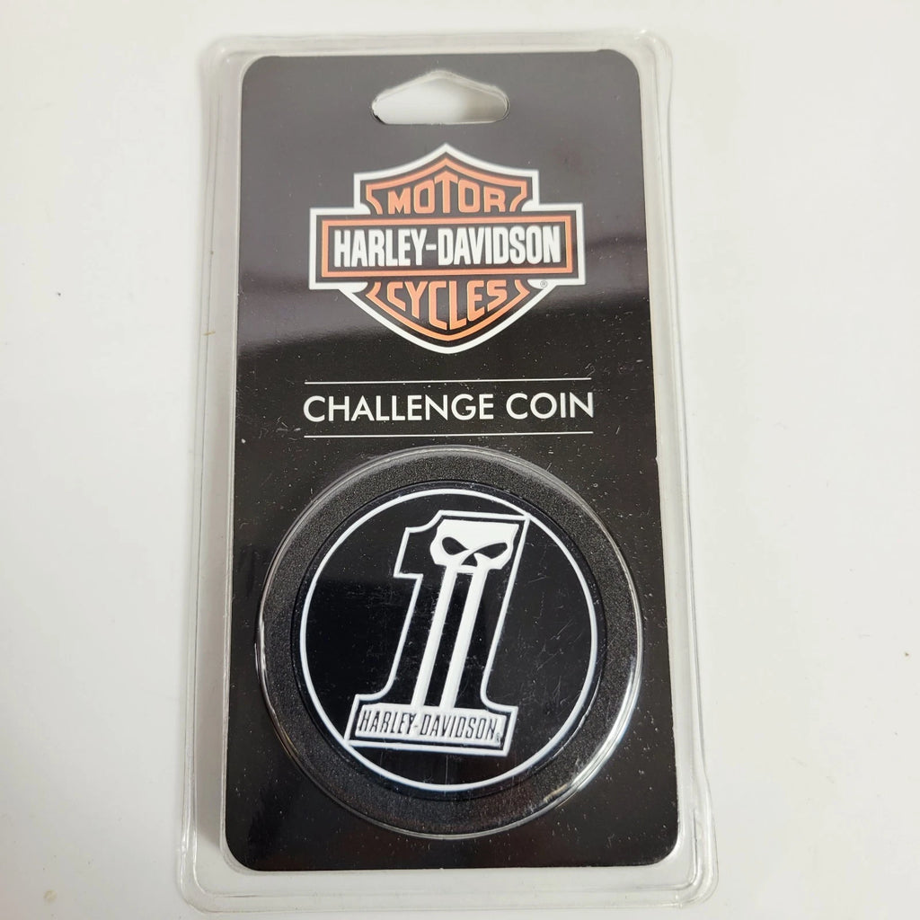 Skull Challenge Coin for Harley-Davidson (1.75 in, Black, 8005023)