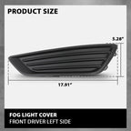 Front Bumper Fog Light Cover for Ford Focus (2015–2018) Left Side