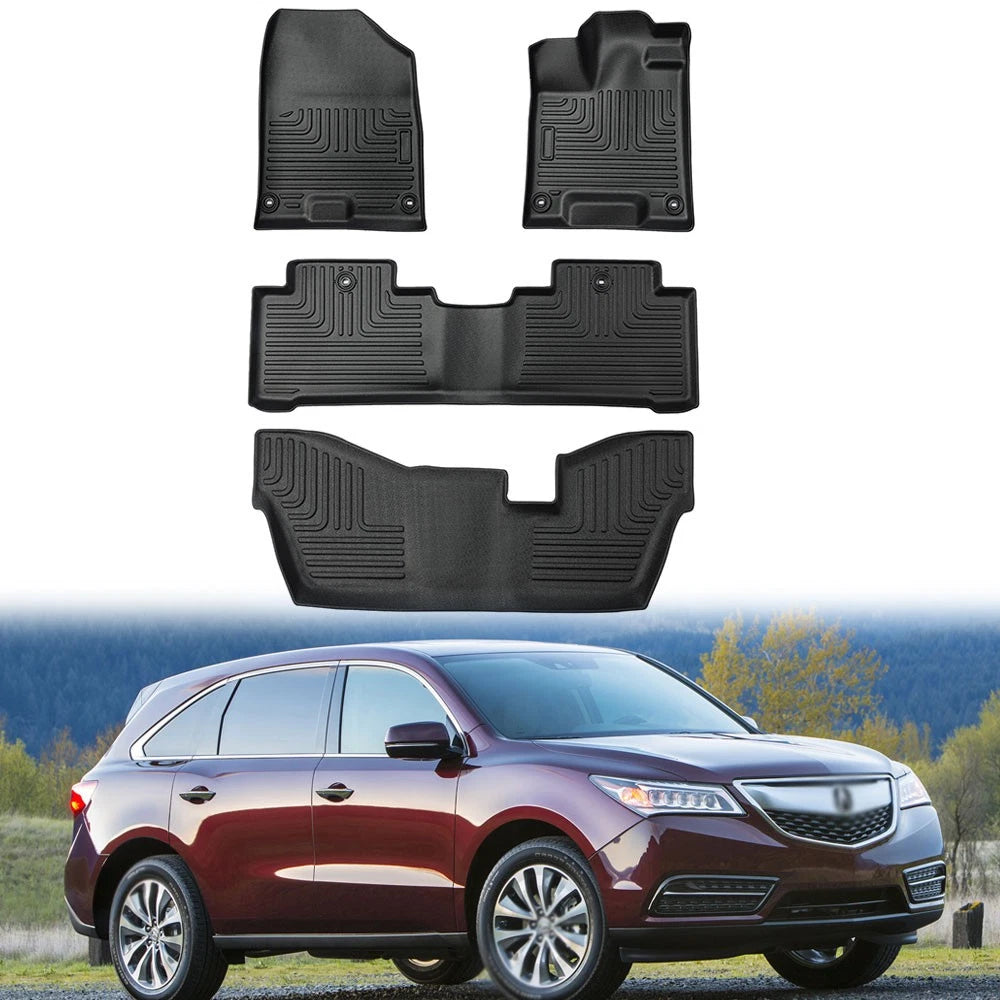Set of 4 TPE Floor Mats Liner for Acura MDX (2014–2020) 3D All Weather