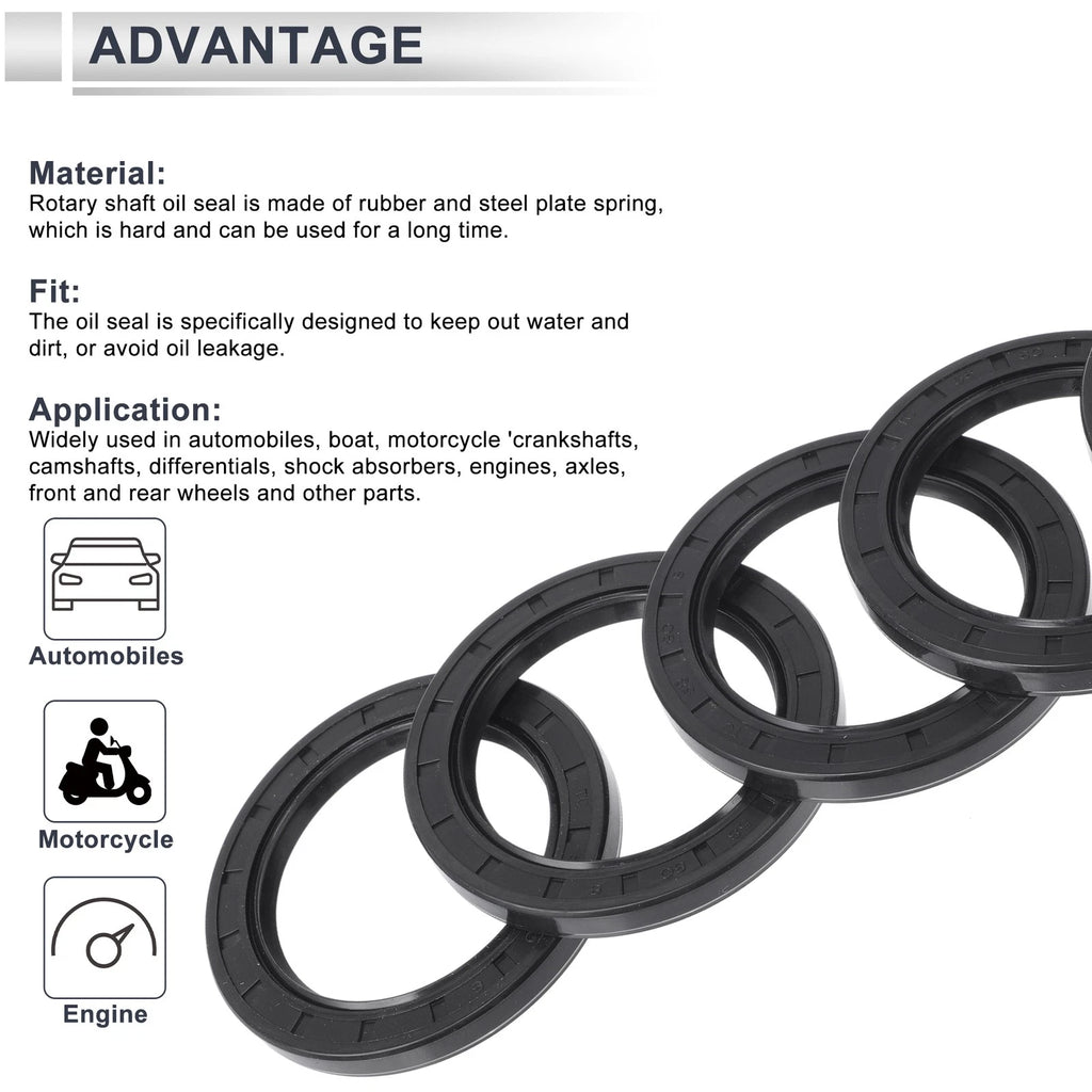 Set of 5 Oil Seal Ring NBR Rubber 58x80x8mm for Rotary Shaft