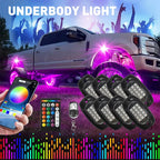 8X RGB LED Rock Neon Underglow Lights for Chevy Silverado (1500, 2500 HD)