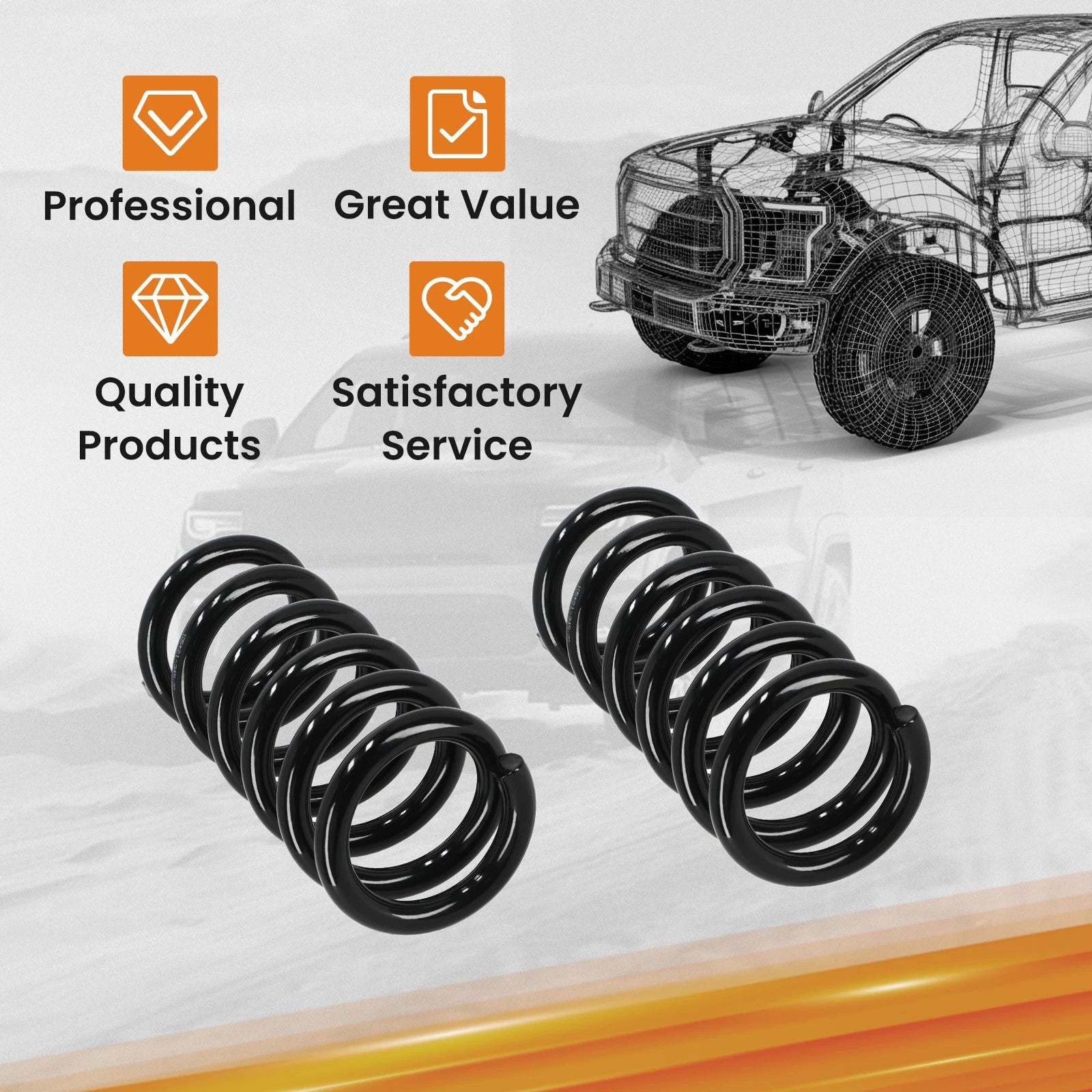 Front 3" Drop Coil Springs for Chevy Silverado GMC Sierra 1500 (1999-2007)