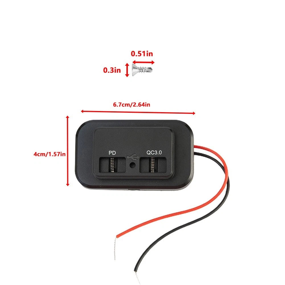 Dual USB Fast Charger Socket Outlet for Car RV (12V/24V)