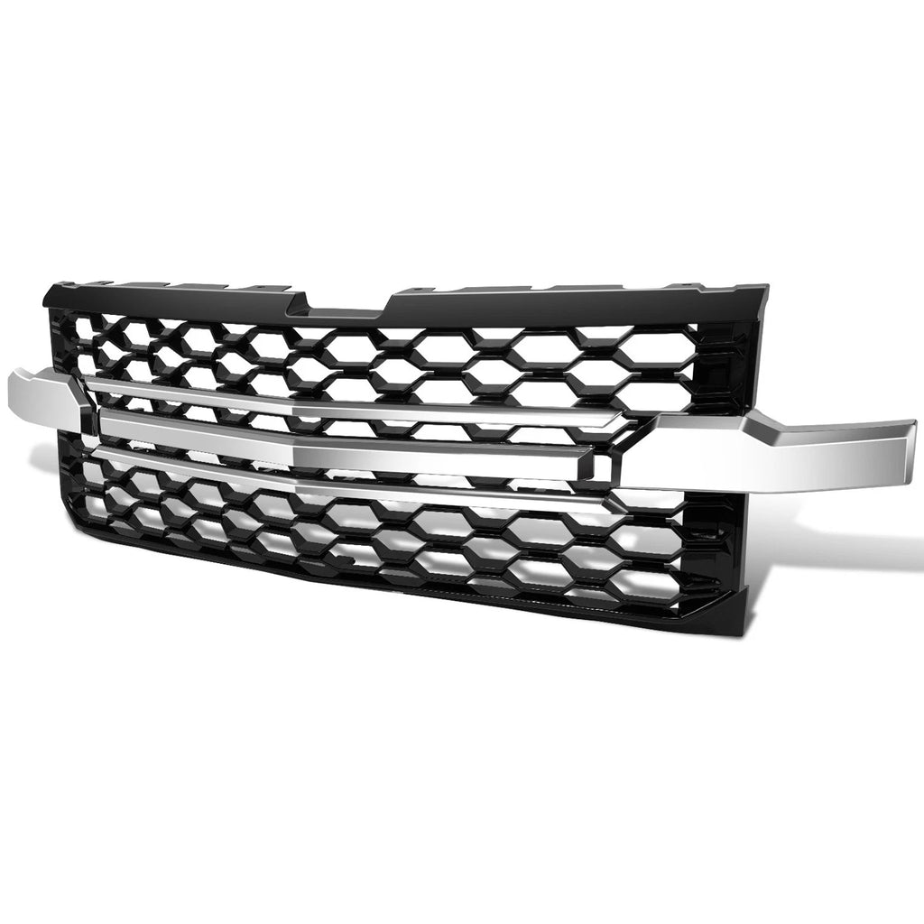 Chrome Black Honeycomb Mesh Front Grille for Chevy Silverado 1500 (2019–2022)