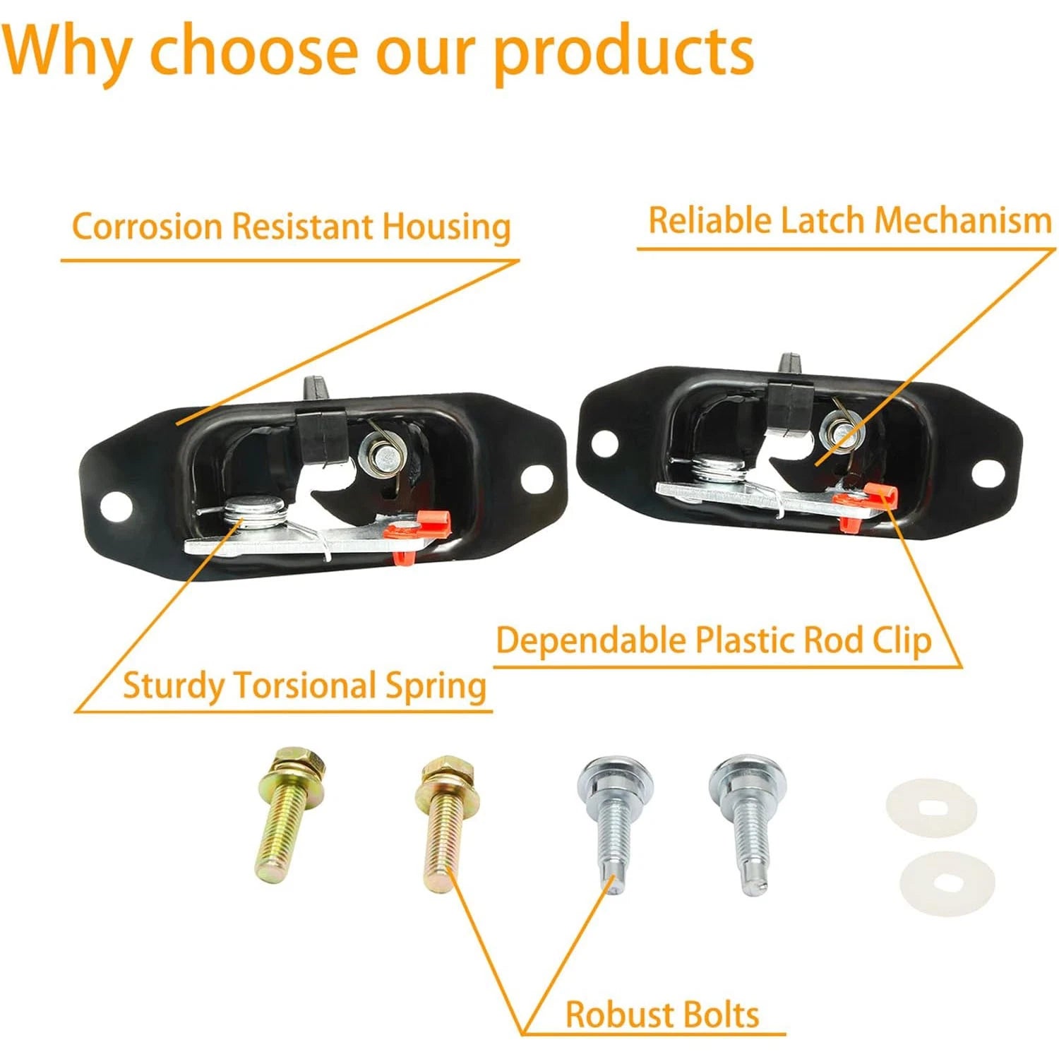 2X Tailgate Latch Assembly for GMC Sierra, Chevy Silverado (2007-2018)