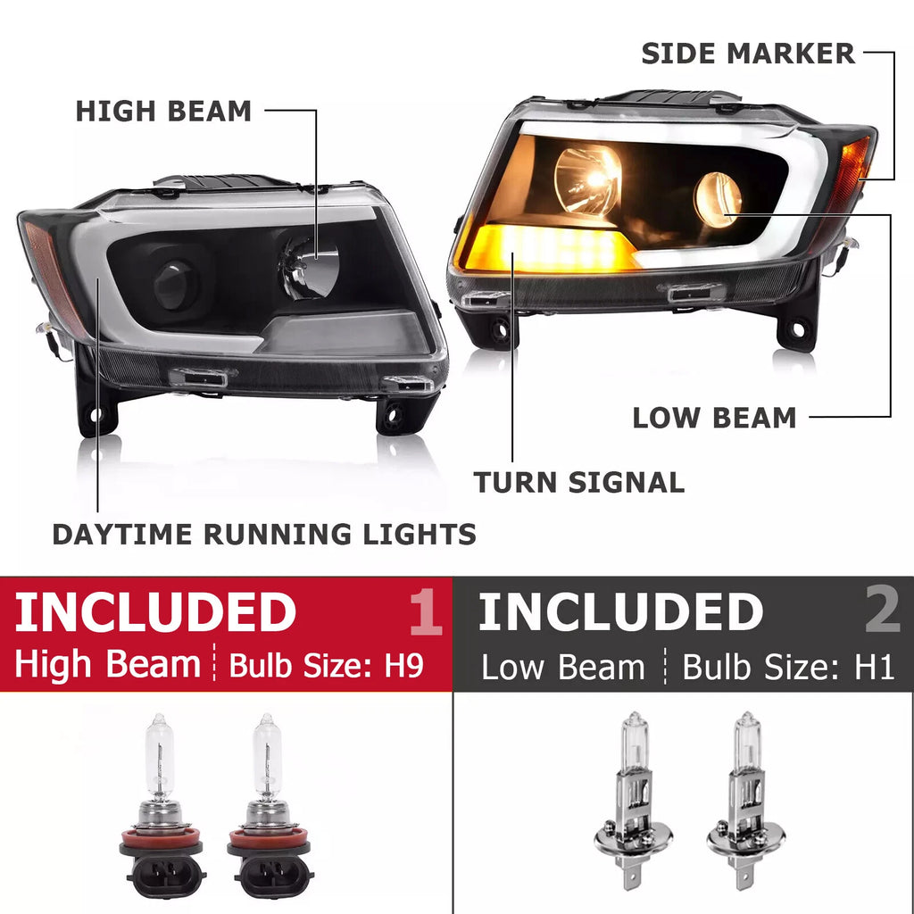 LED DRL Projector Headlights for Jeep Grand Cherokee (2011-2013)