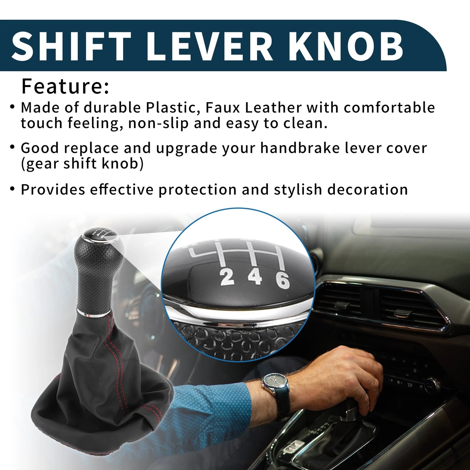 6 Speed Gear Shifter Knob with Cover for Volkswagen Golf (1983–1991)