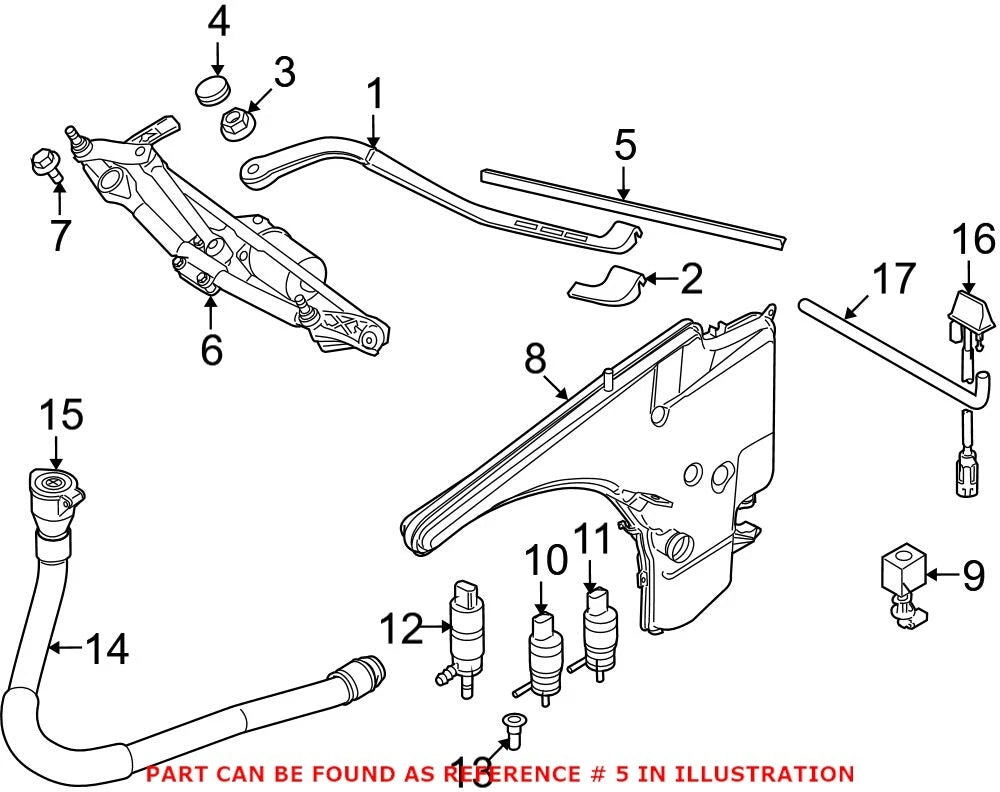 Genuine OEM Left Windshield Wiper Blade 61612455439 for BMW