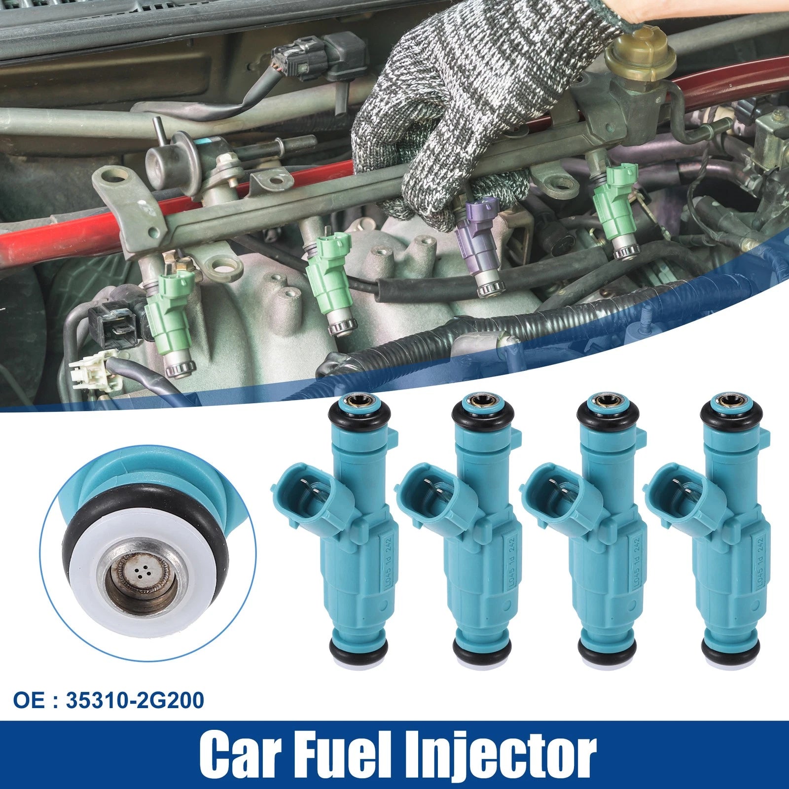 Set of 4 Fuel Injector Nozzles 35310-2G200 for Kia Forte Koup EX (2010–2013)