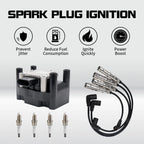 Set of 4 Ignition Coils + 4 Spark Plugs + 4 Wires for Volkswagen Beetle Golf (L4 UF277)