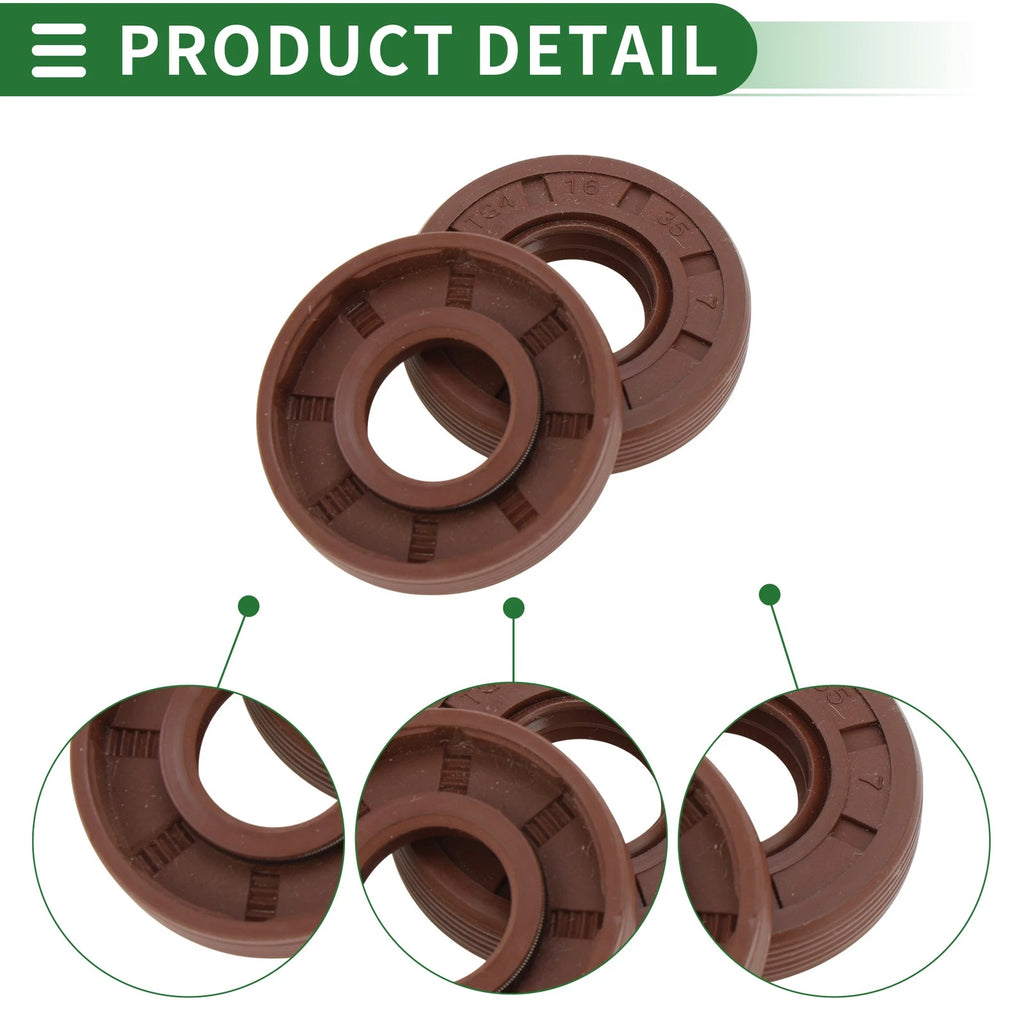 Set of 5 Oil Seals FKM Rubber 16x35x7mm for High Pressure
