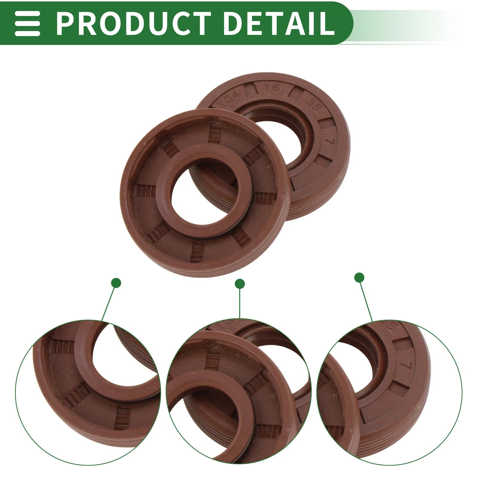 Set of 5 Oil Seals FKM Rubber 16x35x7mm for High Pressure