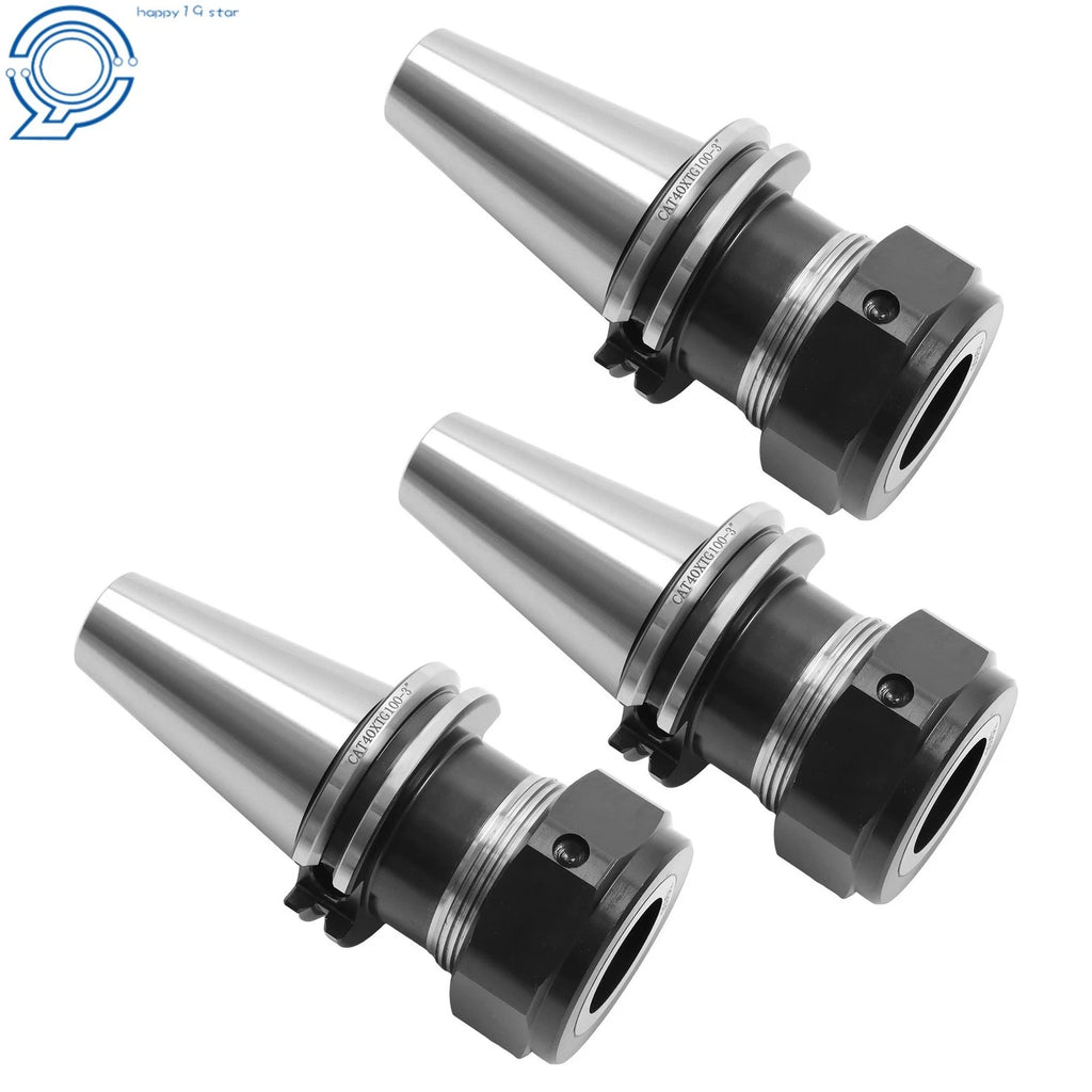 3pc CAT40 TG100 Collet Chuck Set for CNC Machines (0.0001" Runout)