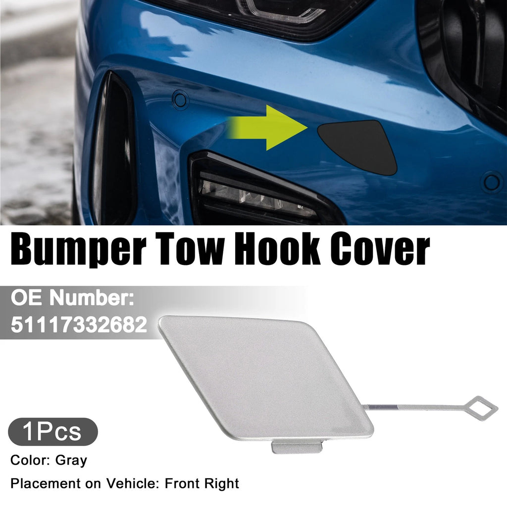 Front Right Tow Hook Cover Cap for BMW 535i (2015–2016) Gray