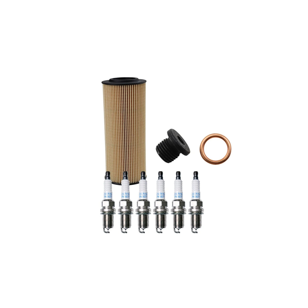 Wix Engine Oil Filter & Denso 6 Platinum Spark Plugs for Audi A5 A6 (2008–2018)