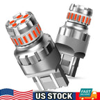 2X 7443 7440 Red LED Strobe Brake Tail Light Bulbs for