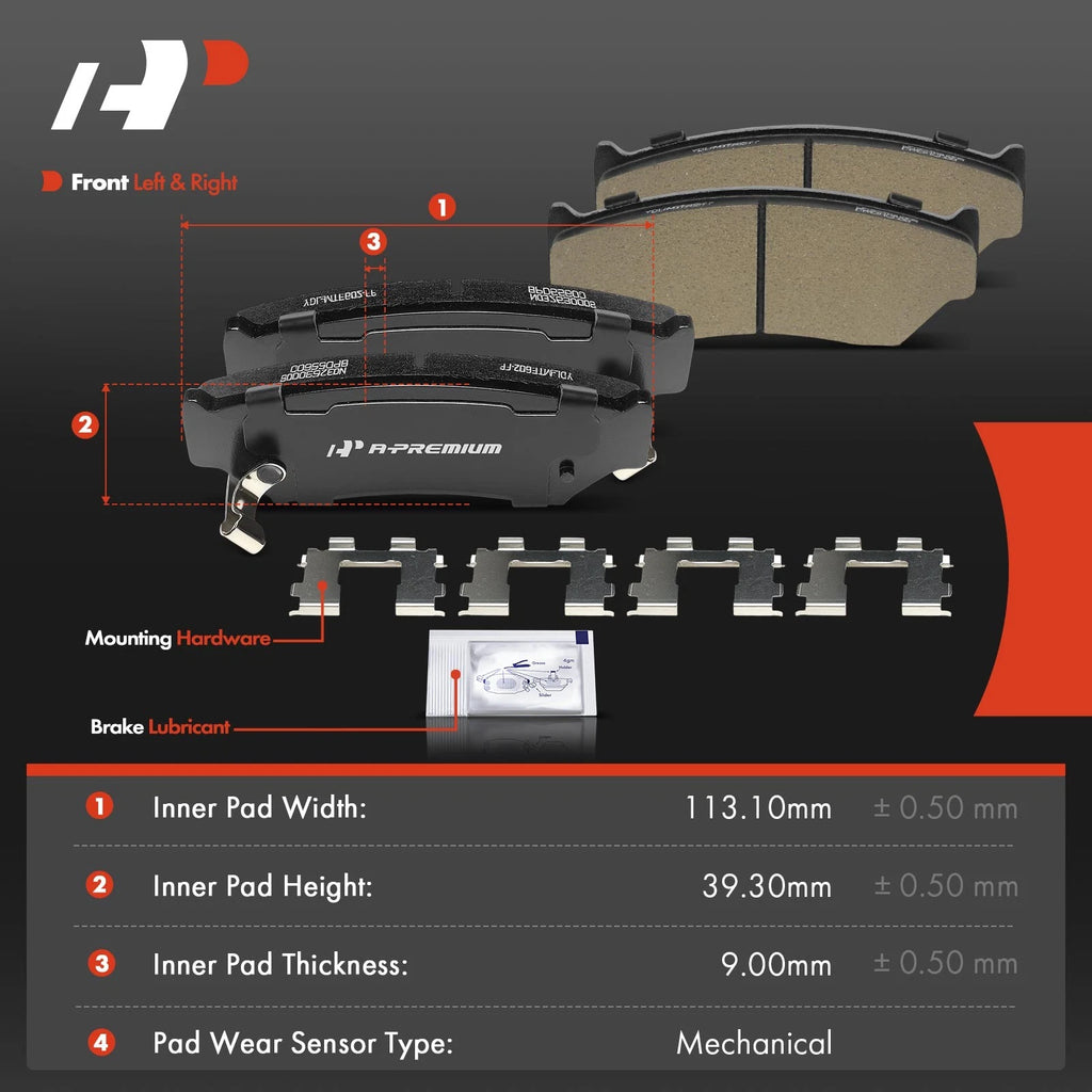 Set of 4 Front Ceramic Brake Pads for Chevrolet Geo Tracker (1990–1998)