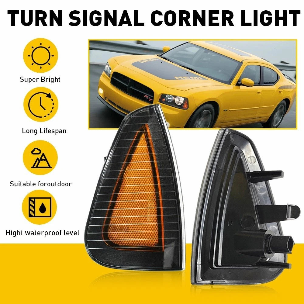 Amber Lens Parking Corner Signal Marker Lights for Dodge Charger (2006–2010)