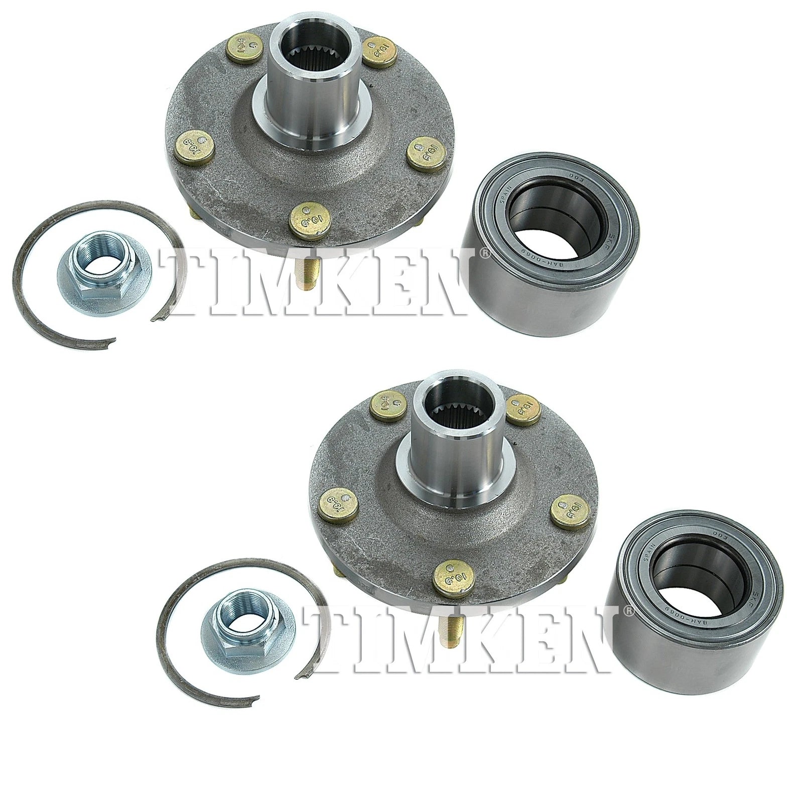 Set of 2 Front Timken Wheel Bearing & Hub Kit for Ford Mazda Tribute (2005–2006)
