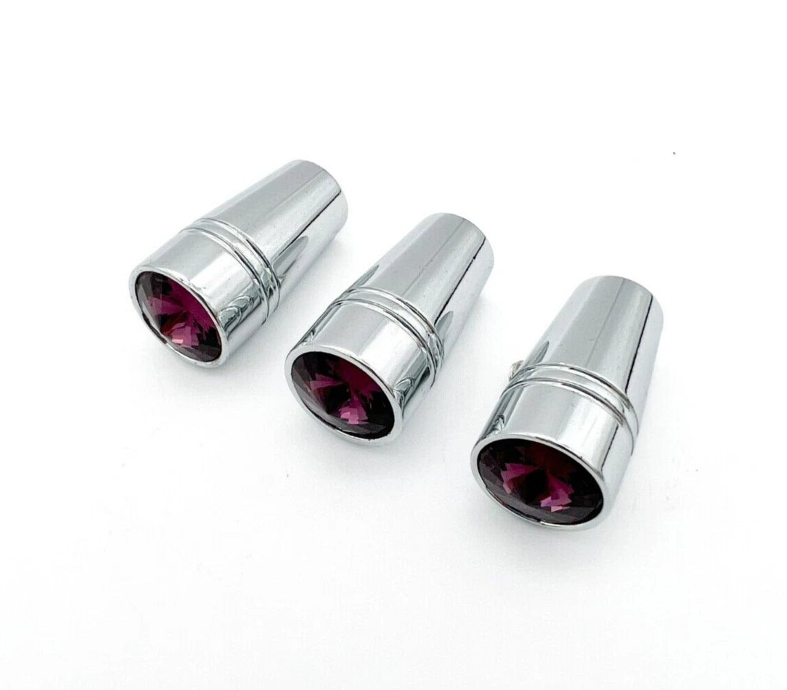 Mini Toggle Switch Extensions 1 Inch Chrome Purple Crystal Set for Peterbilt (2000–2024)