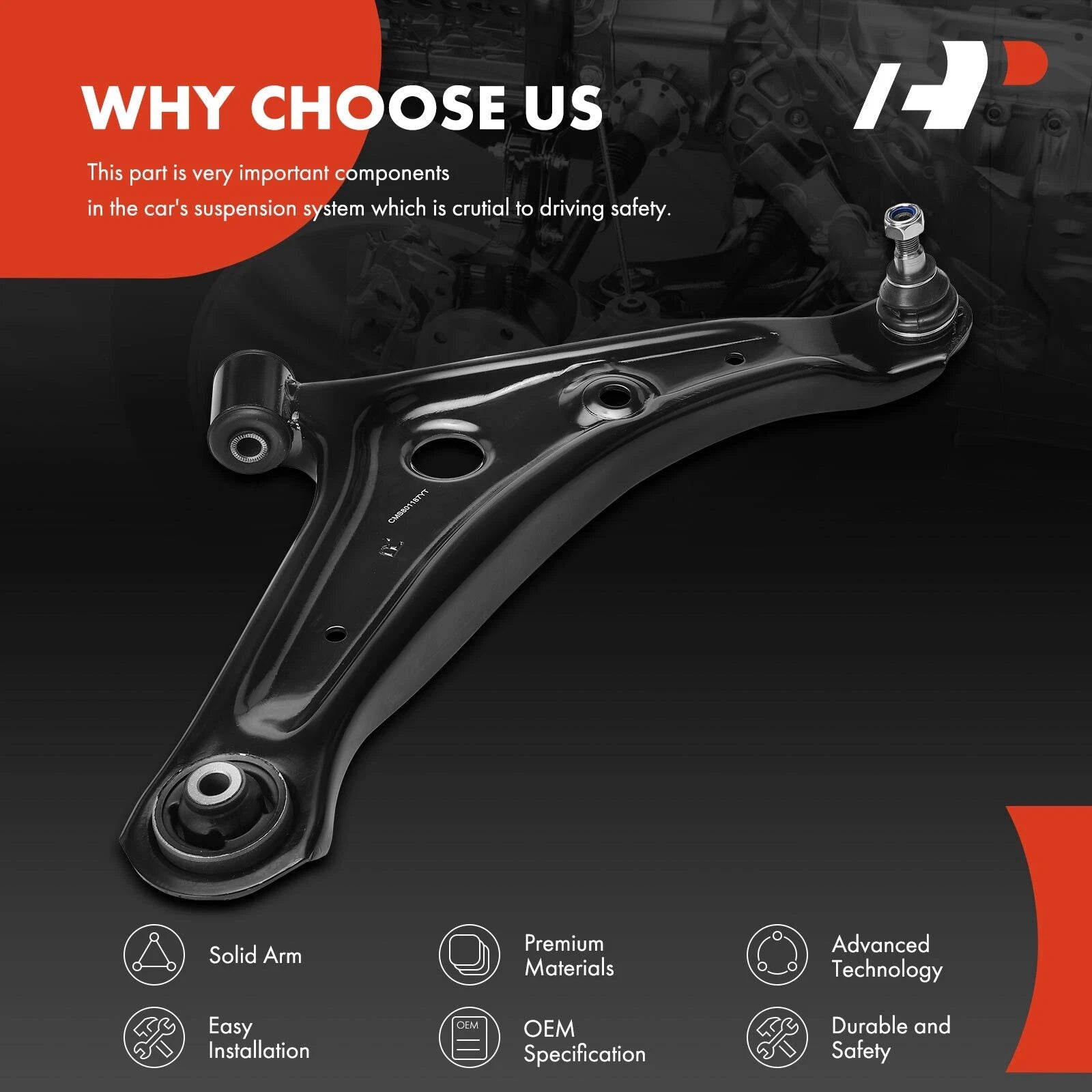 Front Right Lower Control Arm with Ball Joint for Mitsubishi