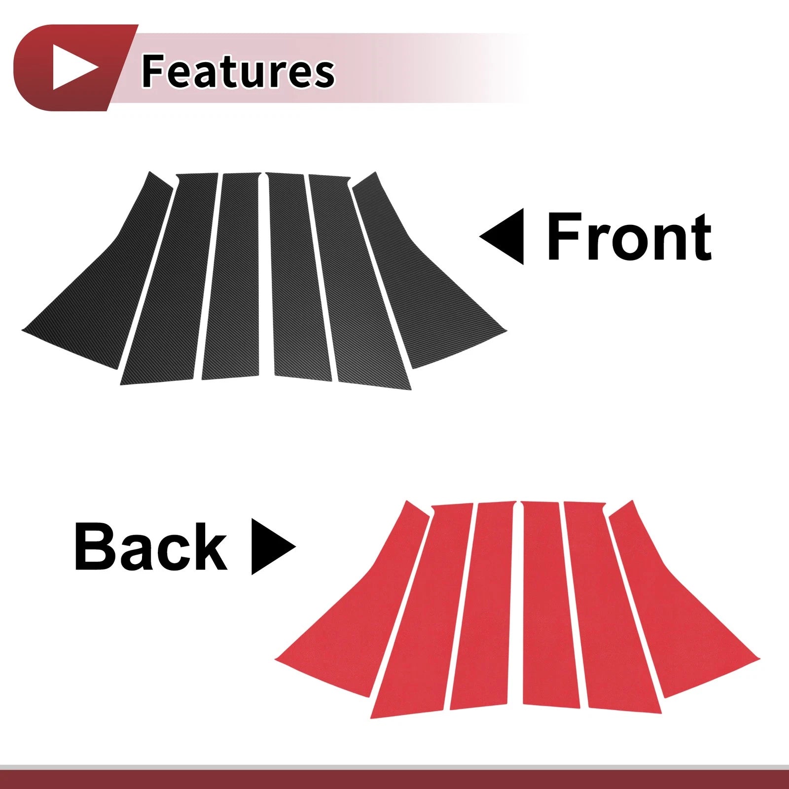 Door Pillar Window Trim for Nissan Note E12/E13 (2009–2022) Black Carbon Fiber