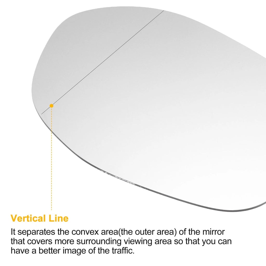 Left Side Heated White Mirror Glass for Honda Odyssey (2014–2017)