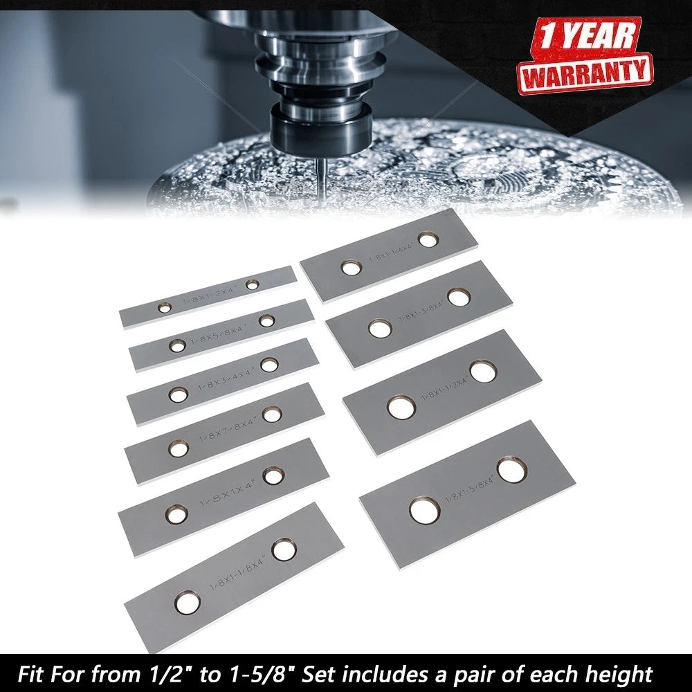 Set of 10 Precision Parallel Blocks 1/8 x 4" for Automotive Use