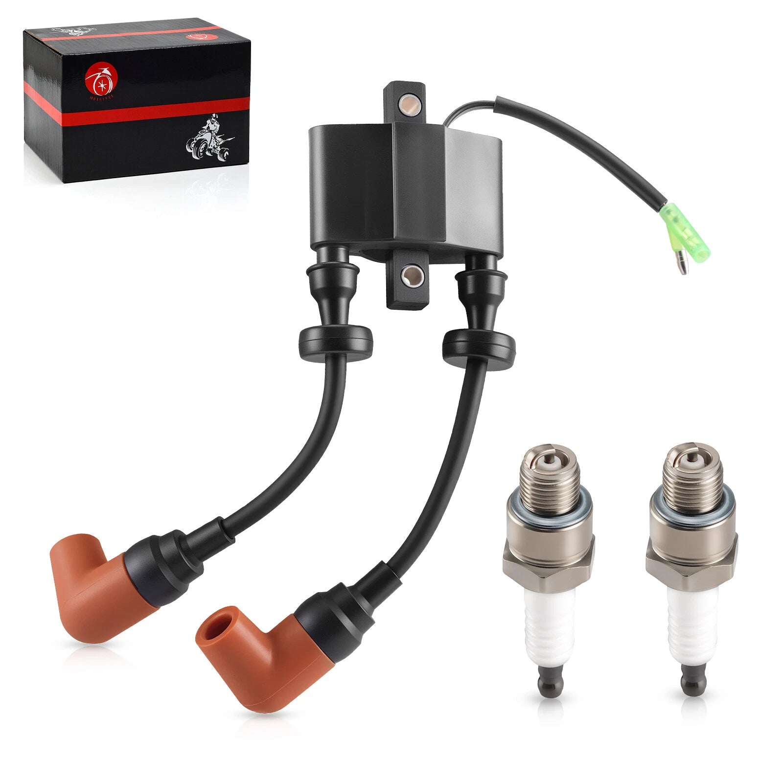 Ignition Coil & Spark Plug for Yamaha Outboard F6 F8 F9.9 T8 T9.9 C25 (1996–2017)