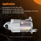 Starter Motor for Honda Civic (2012–2015), HR-V (2016–2022), Acura ILX (2013–2015) 9T