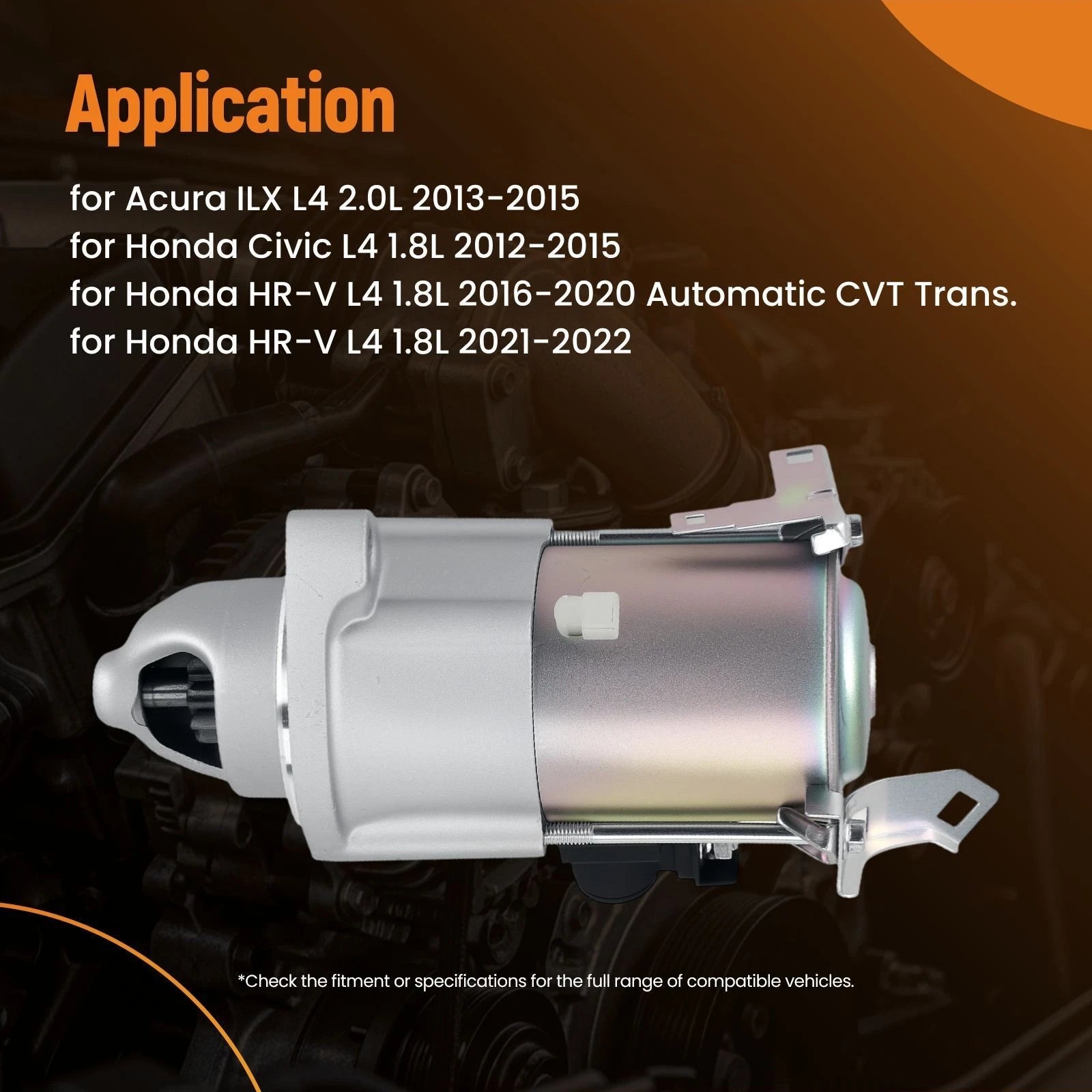 Starter Motor for Honda Civic (2012–2015), HR-V (2016–2022), Acura ILX (2013–2015) 9T