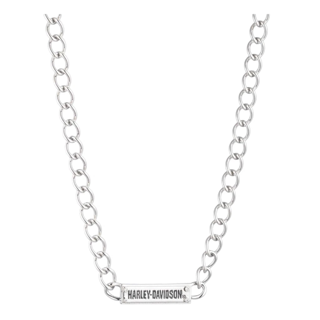 Crystal H-D Name Plate Chain Necklace for Harley-Davidson (16 in.)
