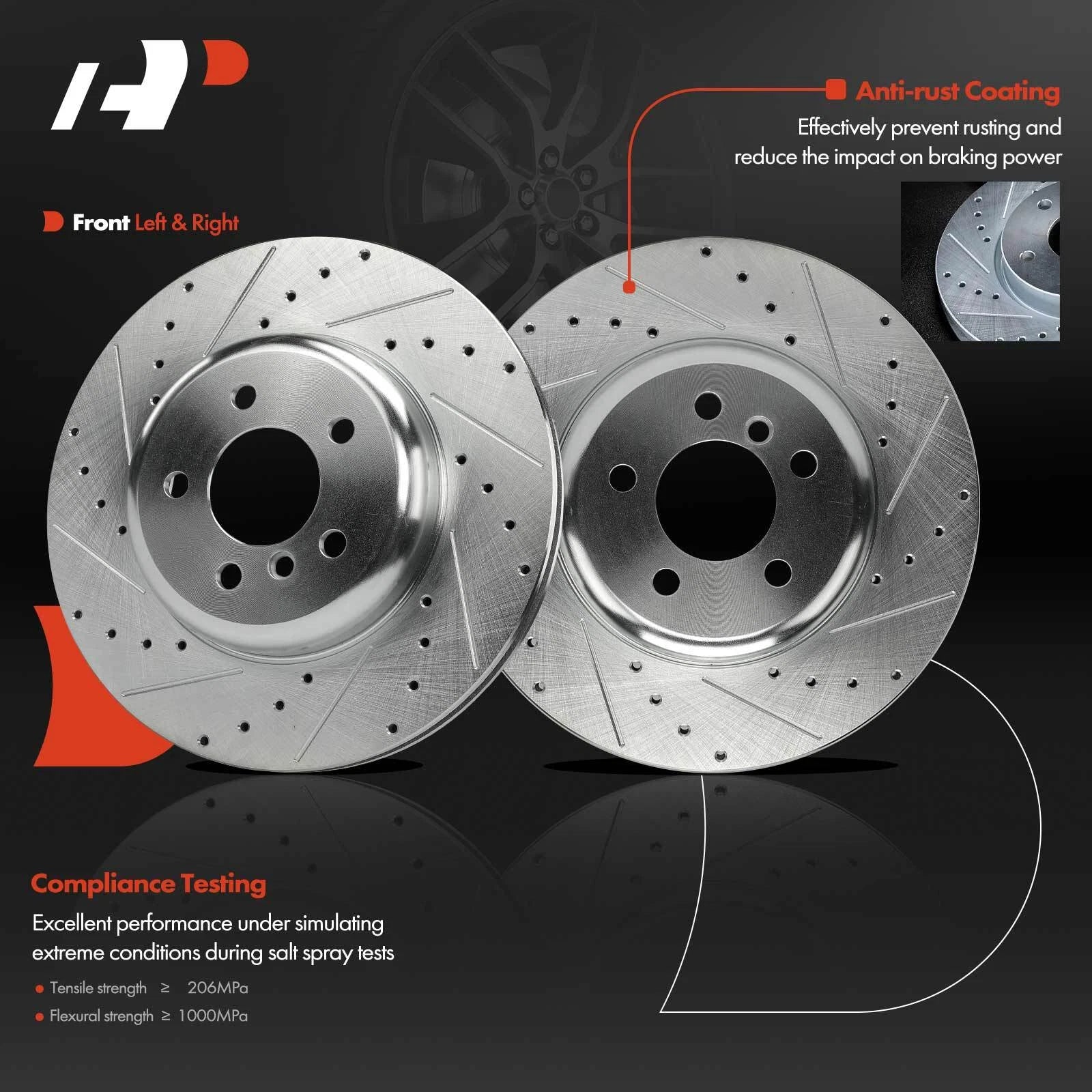 6x Drilled Rotors & Ceramic Brake Pads for BMW F10 535i 535d 640i (2011–2017)